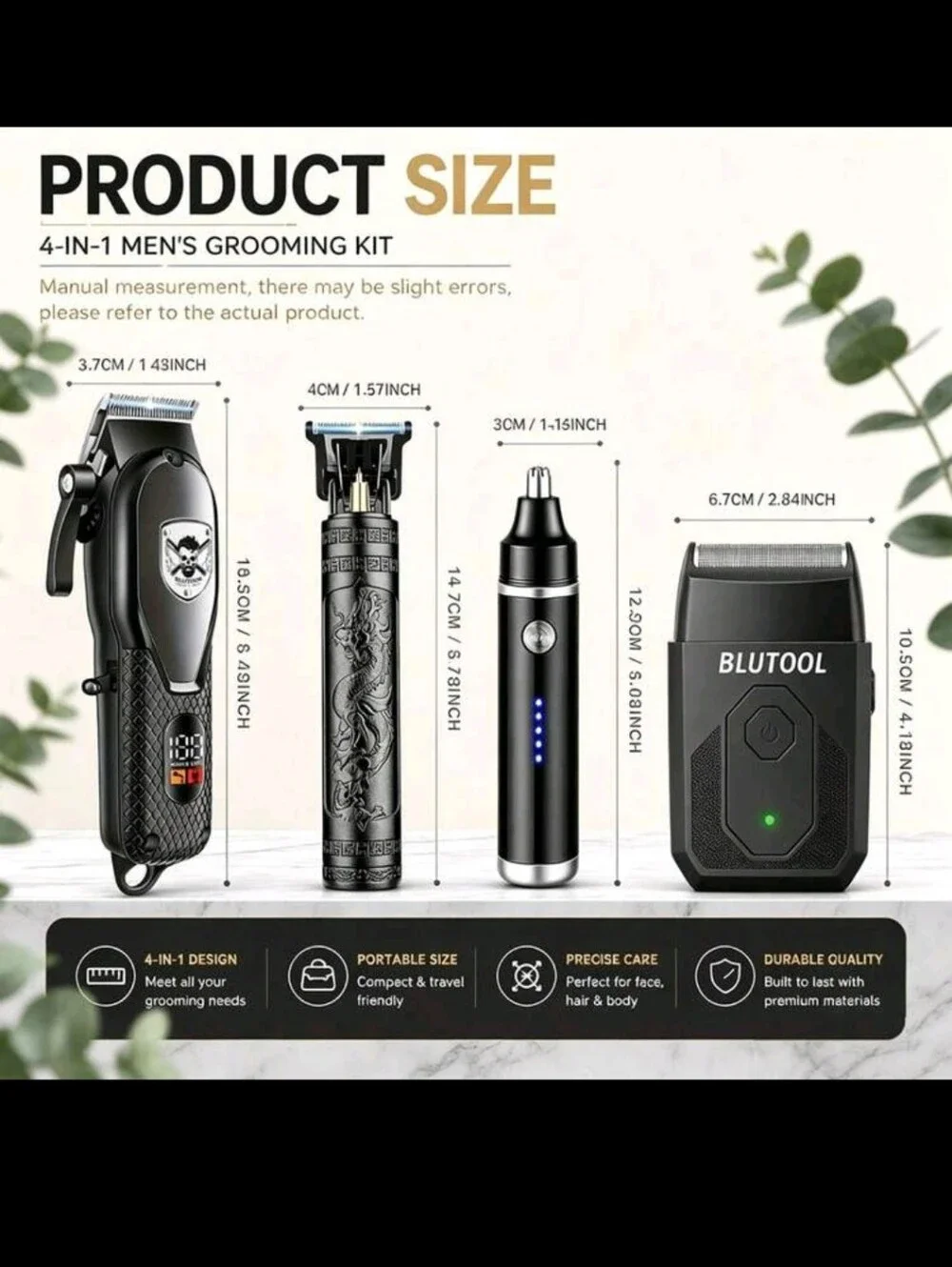 Men’s Black Grooming Kit – Precision Hair Clipper & Trimmer Set